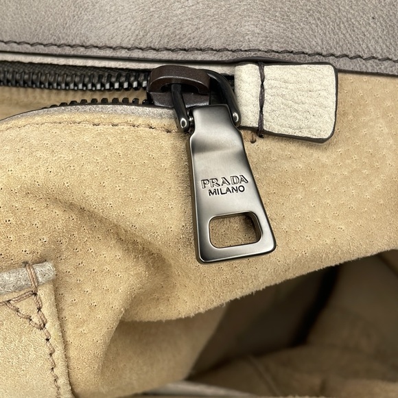 SOLD NO TOUCH Authentic PRADA ombre leather tote bag with crossbody strap COA - Picture 8 of 12